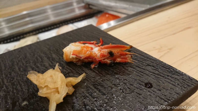 淡路島の寿司屋『鮨夢（すしゆめ）』赤海老のお頭焼き