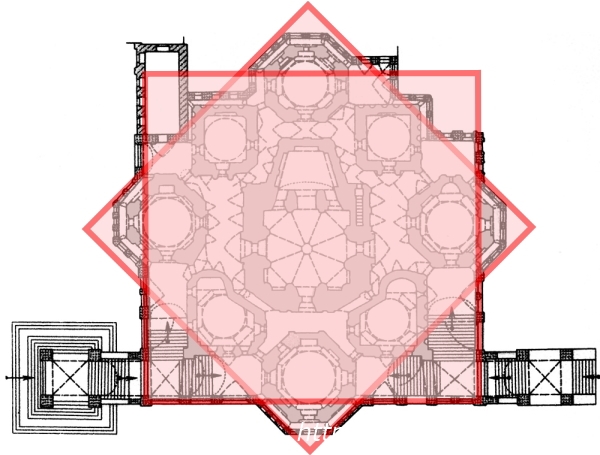 ロシアモスクワ『聖ワシリー大聖堂』正方形デザイン