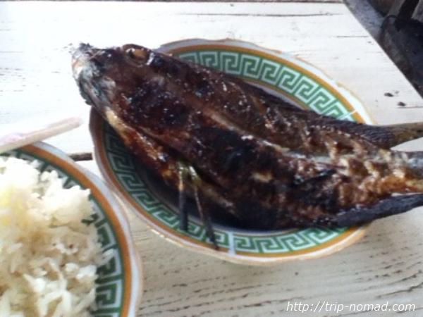 『ラオスのローカル料理』焼き魚定食画像